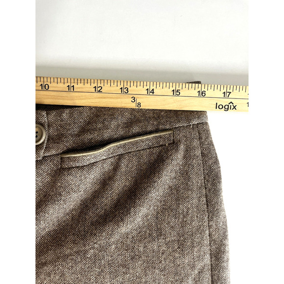 Ann Taylor Factory Trousers Wool Blend Dress Pants Size 8 Petite Heather Brown - Picture 4 of 11